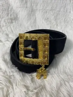 極美品⭐️セリーヌ トリオンフ ゴールド金具 2way ブラック レザーベルト 良品 セリーヌ レザー トリオンフ バックル ゴールド金具 ベルト