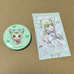 キミとアイドルプリキュア　キュアズキューン　プリルン　缶バッジ　フォト風カード
