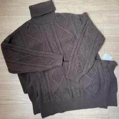 archiver ブラウン ワンピース セーター レディース ロング ハイネック