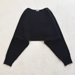 GU ショート丈ドルマンニット　ボートネック　オーバーサイズ　L 黒