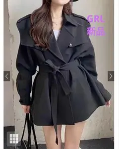 【新品】グレイル　リボンベルト付きショート丈トレンチコート　Fサイズ