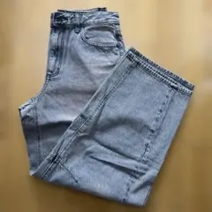 【未使用品】 GU バレルレッグジーンズ　37 BROWN Lサイズ