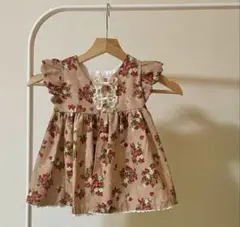 【ハンドメイド】イチゴ柄ワンピース 80cm