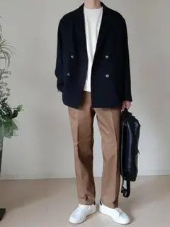 GU　ネイビー　ダブルブレスト ブレザー　ジャケット　XL