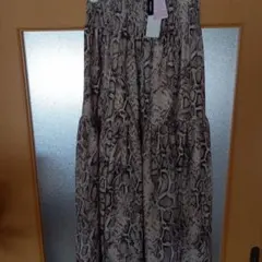 パイソン柄 フレアロングスカート