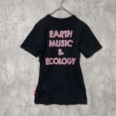EARTE MUSIC &ECOLOGY tシャツブラックy2k平成ロゴtシャツ