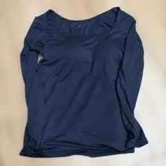 ユニクロ ヒートテック ブラUネック 8分袖T ネイビーMサイズ 製造停止品