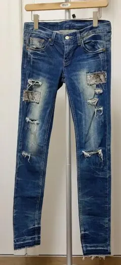 ​【即購入OK】美脚効果！Remix Sliny ダメージスキニーデニム