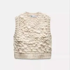 ZARA ふわふわ　ゆったりシルエット　ボリューム　ニットベスト