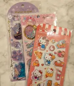 サンリオ　ウォーターシール　キラキラカプセルシール　ジュエルマシュマロステッカー