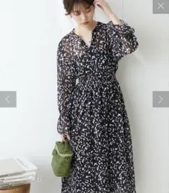 natural couture フラワージャガードプチハイパイピングワンピース