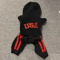 USAロゴ付き犬用フード付きスウェットSサイズ