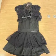 MezzoPiano ブラック ワンピース(レースボレロ付き)