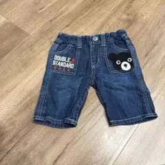 DOUBLE.B デニムパンツ クマ刺繍入り