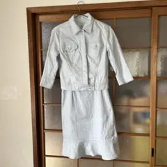 デニムジャケット7部袖×キャミワンピース セットアップ 【S】