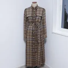 ポロラルフローレン フレア シャツワンピース 中村アン着用 XL 難あり