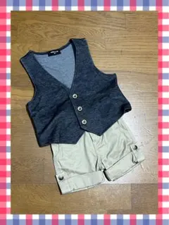 COMME CA ISM ベスト＆パンツセット 90