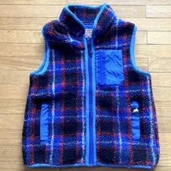 チェック柄 フリースベスト 130