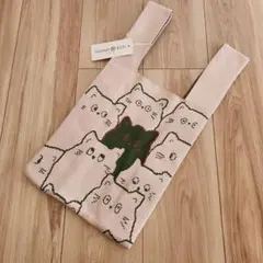 HUNDRED　ニットバッグ　ハンドバッグ　ねこ