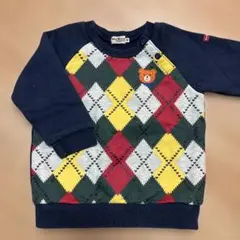 Hit Biscuits ダイヤモンドパターン ネイビートレーナー90cm