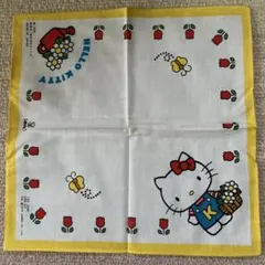 サンリオ　HELLO KITTY ハローキティー　昭和レトロ　ハンカチ　イエロー