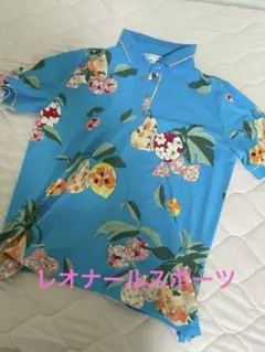 未使用タグ付き　近年タグ　希少サイズ42 レオナール　ポロシャツ　花柄　総柄 未使用タグ付き 近年タグ 希少サイズ42 レオナール ポロシャツ