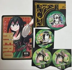 ヒロアカ　蛙吹梅雨　人狼カード　バースデイ缶バッジステッカー