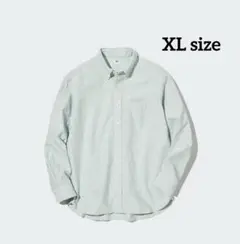 UNIQLO ユニクロ　オックスフォードシャツ　ストライプ　グリーン　XLサイズ