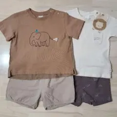 petit main・cottoli Tシャツパンツ4点セット 80cm