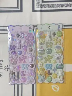 国内正規品 Puffy Balloon シール パープル×グリーン 2枚セットのサムネイル