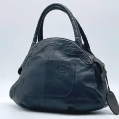 極美品 IBIZA レザー 3層 ハンドバッグ エンボス加工f24