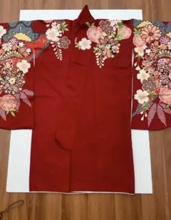 ⚫︎中古着物⚫︎小振袖(２尺袖の⚫︎赤系⚫︎美品⚫︎T-122-3⚫︎卒業式に