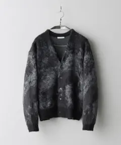 MOHAIR BLEND JACQUARD SHAGGY CARDIGAN