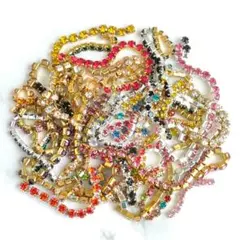 1047 訳ありB品・2~3㎜ガラス×真鍮製ラインストーンMIX・D