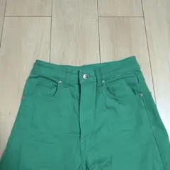 H&M グリーン フレア　ワイドパンツ デニム　EUR34 ZARA
