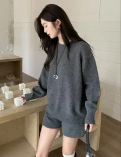 ニットセットアップ　グレー　ダークエンジェル