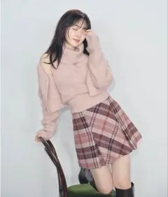 SNIDEL フォックスファーショートカーディガン ピンク