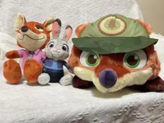 ズートピア2　寝そべり　ぬいぐるみ　ニック・ワイルド&ペア