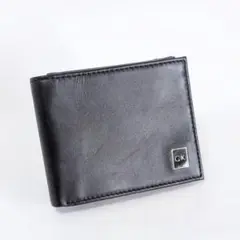 Calvin Klein 折財布 コンパクト レザー 箱付き 二つ折り 黒