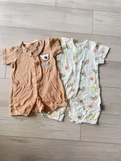 ロンパース2点セット クマ レインボー