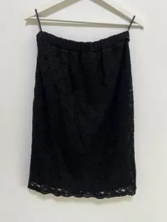 黒 レース タイトスカート ひざ丈