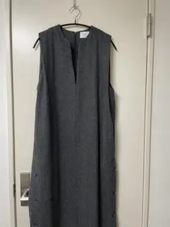 美品　SHIPS any ヘリンボーン　サイドボタン　ワンピース