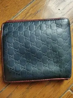 GUCCI】マネークリップ 財布 マイクロシマ レザー ブルー メンズ