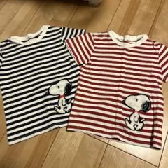 スヌーピー ストライプ Tシャツ 2枚セット