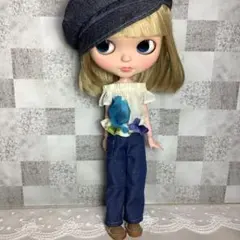 ブライスアウトフィット♡綿ボイルドロップショルダーBL＆デニムパンツ