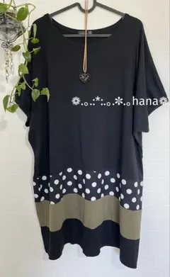 ❁ブラックドット切替チュニックワンピース&nbsp;❁