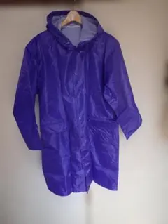 紫色 フード付き レインコート