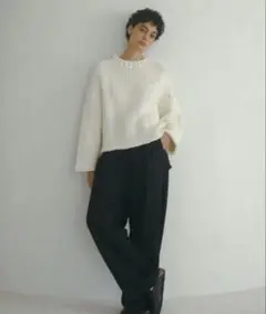 ETRE バルキーヤーンハンドニットストール ホワイト 新品タグ付 定価以下レア ETRE TOKYO ストール マフラー バルキーヤーンハンドニット