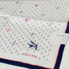 CELINEセリーヌ（大判ハンカチ）未使用品【マカダム柄・ドット・ツバメ刺繍】