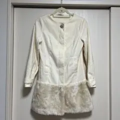 ノーカラー　ファー　コート　春物のサムネイル
